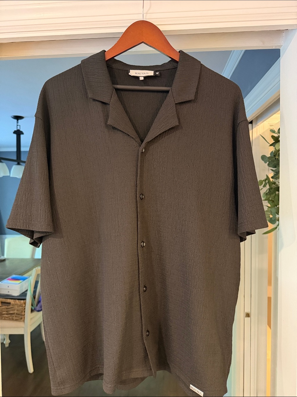 Mauvais Evissa Relaxed Fit Shirt in Black, Size Large